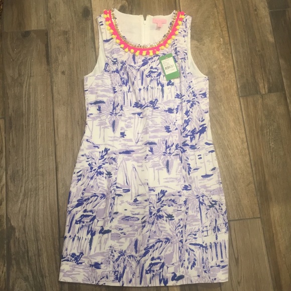 NWT Lilly Pulitzer Mila Shift Lilac Rock the Dock - Picture 3 of 8